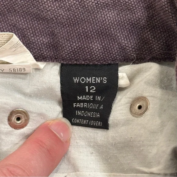 Vintage Patagonia Denim Shorts 8" Inseam Purple Utility Outdoor RareWomen's 12 - Picture 6 of 8